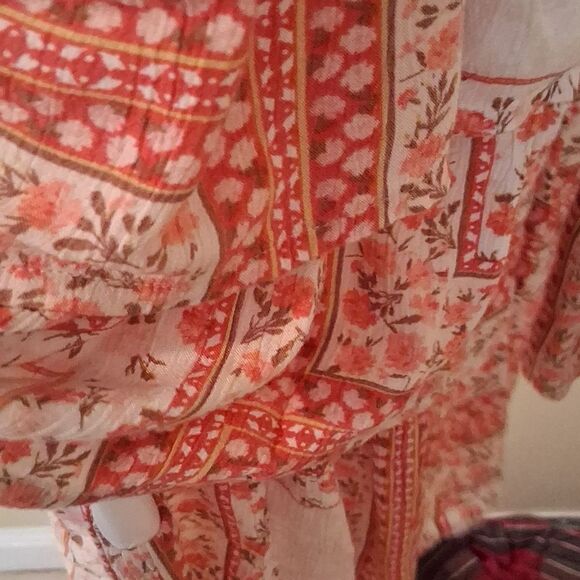 AEO Red and White Patchwork Tiered  Sundress  Size Medium - Picture 4 of 5